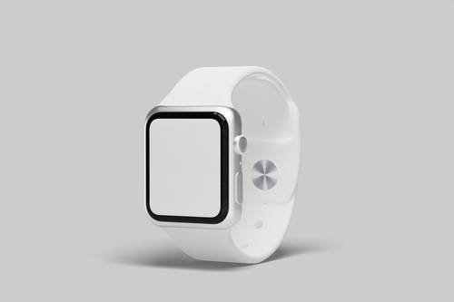 白色apple watch苹果智能手表PS样机模板 - PNG派
