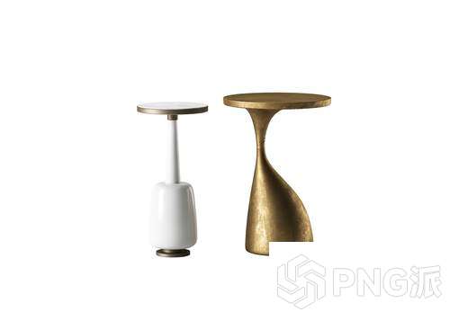 沙漏形底座双色边几组合3D模型 - PNG派