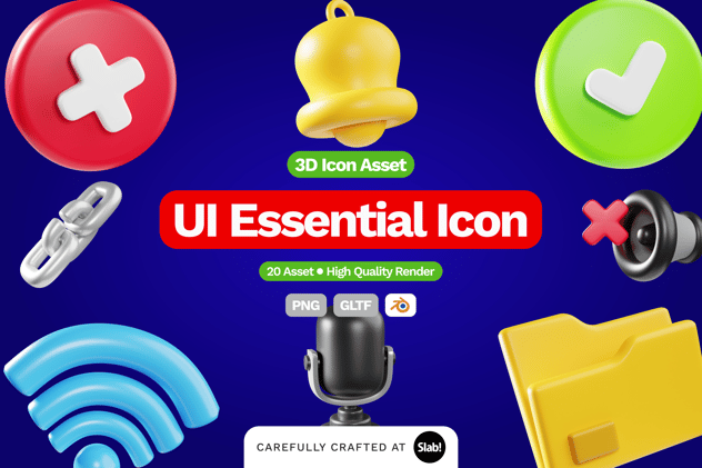 UI用户界面常用3D图标 - PNG派