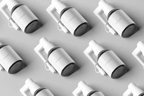 按压喷头药品包装瓶和包装盒PS样机模板 - PNG派