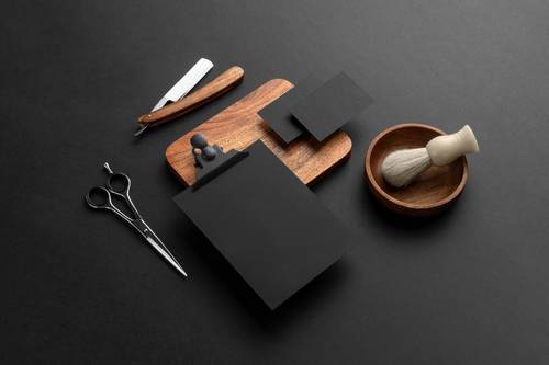 理发店品牌VI样机贴图PS模板 - PNG派