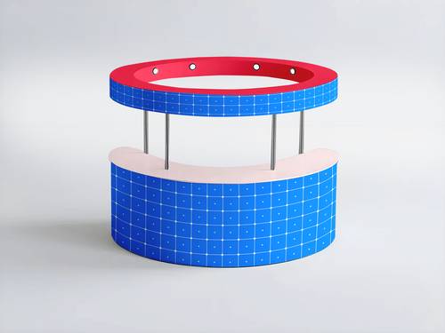 展会弧形咨询台PS样机模板 - PNG派