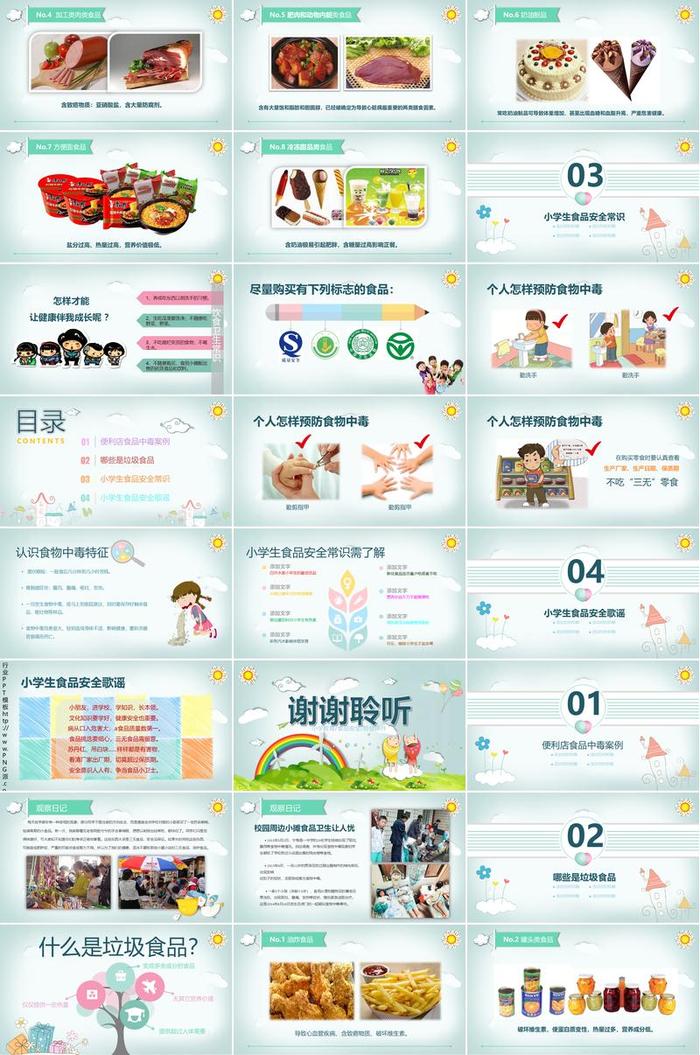 食品安全教育PPT模板 - PNG派