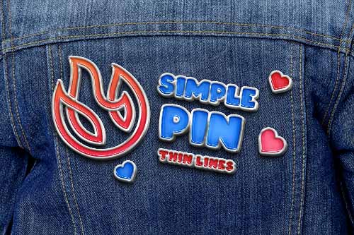 珐琅徽章胸针PS样机模板 - PNG派