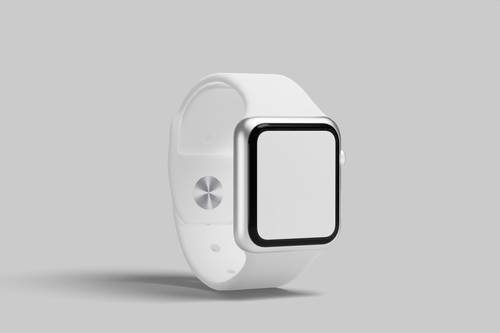 白色apple watch苹果智能手表PS样机模板 - PNG派