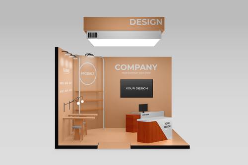室内外展览展位PS样机模板 - PNG派
