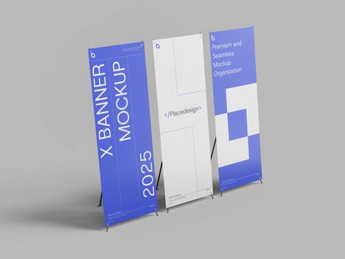 易拉宝展架PS样机模板 - PNG派