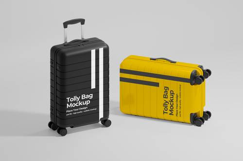 带轮子行李箱PS样机模板 - PNG派