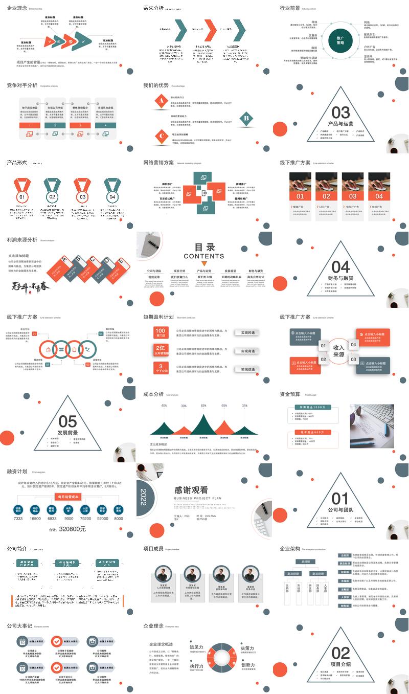 商业融资项目计划书PPT模板 - PNG派