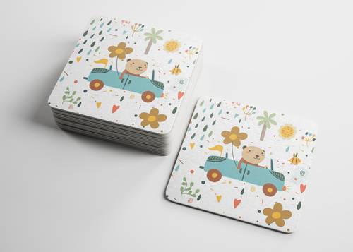 不同样式杯垫PS样机模板 - PNG派