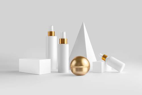 高端美妆护肤包装组合展示PS样机模板 - PNG派