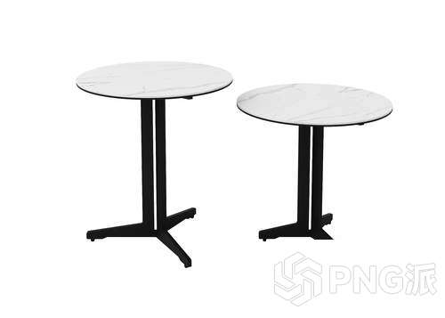 大理石面三叉底座边几组合3D模型 - PNG派