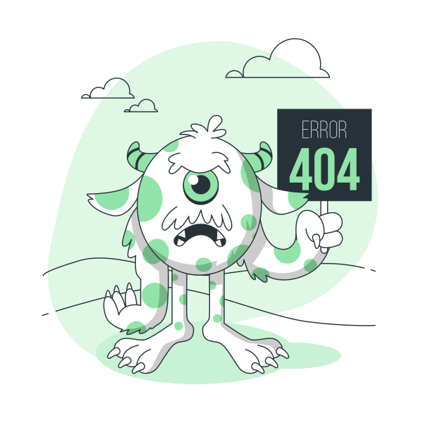 Monster 404错误矢量svg插画 - PNG派