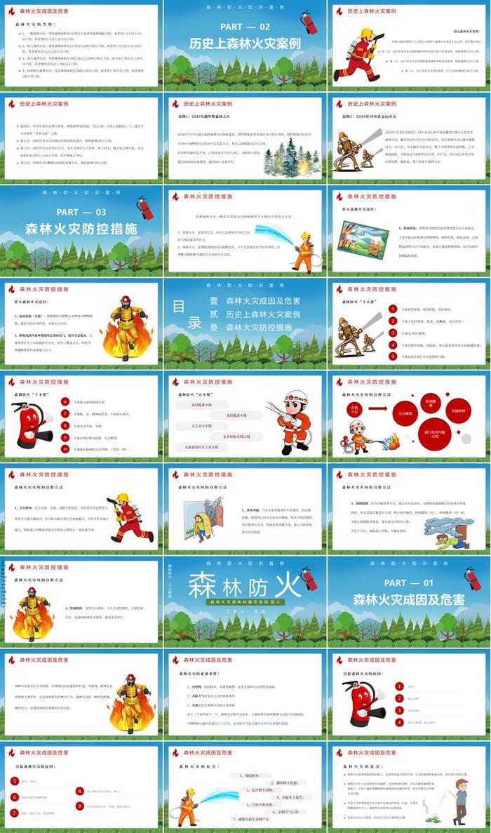 防火宣传教育PPT模板 - PNG派