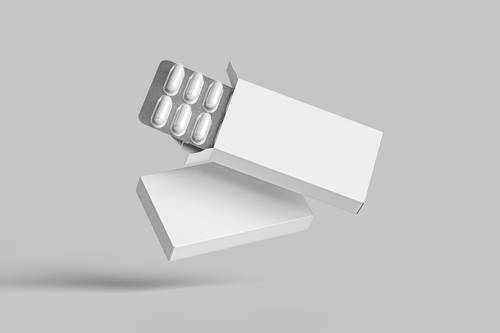 胶囊药片包装盒PS样机模板 - PNG派