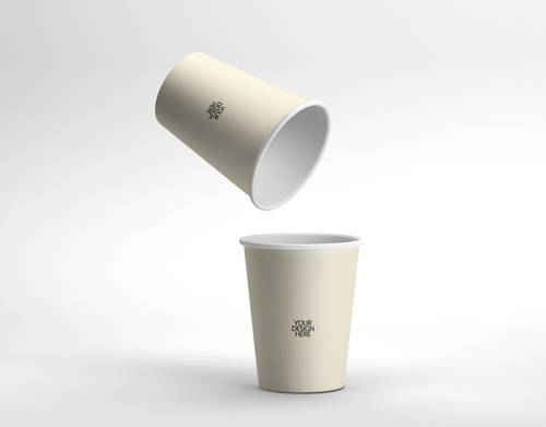 茶叶品牌一次性纸杯PS样机模板 - PNG派