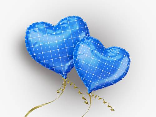 心形状气球PS样机模板 - PNG派