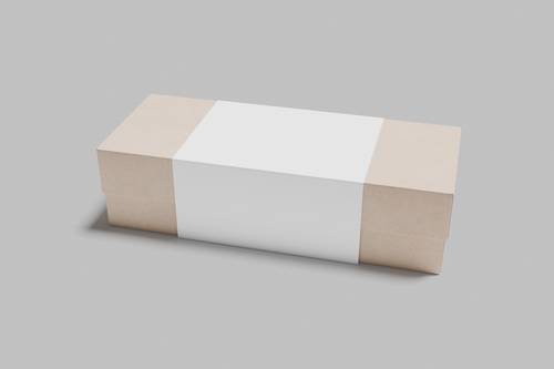 长方形带盒套礼品包装盒PS样机模板 - PNG派