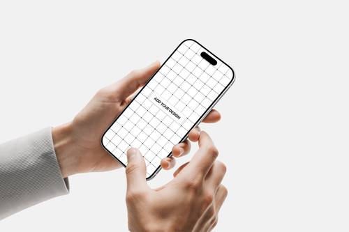 手拿 iphone 16 pro max PS样机模板 - PNG派