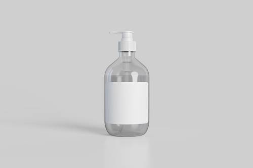 带空白标签透明按压式瓶身PS样机模板 - PNG派