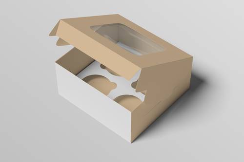 带天窗糕点包装盒PS样机模板 - PNG派