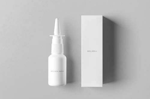 鼻腔喷雾类产品包装PS样机模板 - PNG派