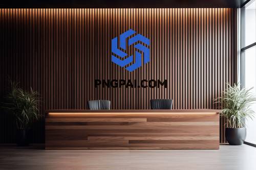 木制背景墙立体LOGO展示PS样机模板 - PNG派