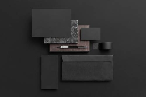 黑色系品牌VI样机展示PS模板 - PNG派