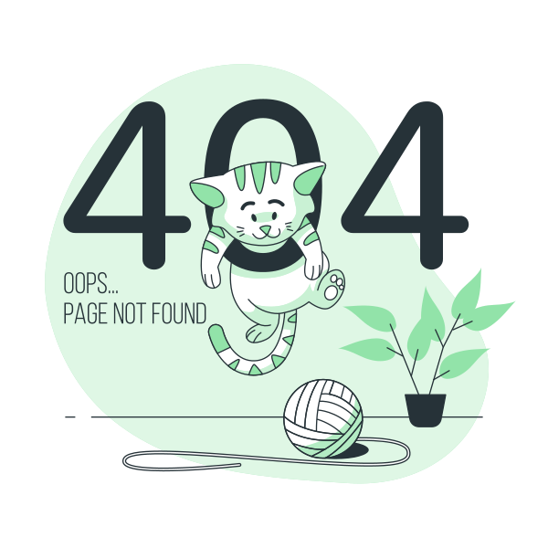 404与一只可爱的动物的错误矢量svg插画 - PNG派