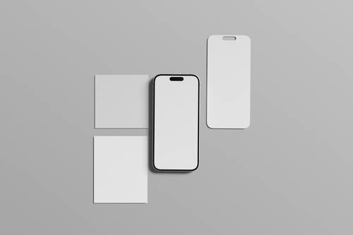 iPhone手机消息框浮动展示PS样机模板 - PNG派