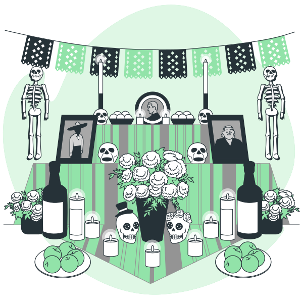 Dia de muertos祭坛svg插画 - PNG派