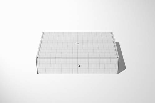 长扁形纸质翻盖包装盒PS样机模板 - PNG派