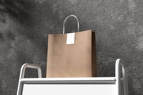 高质量牛皮纸手提袋PS样机模板 - PNG派