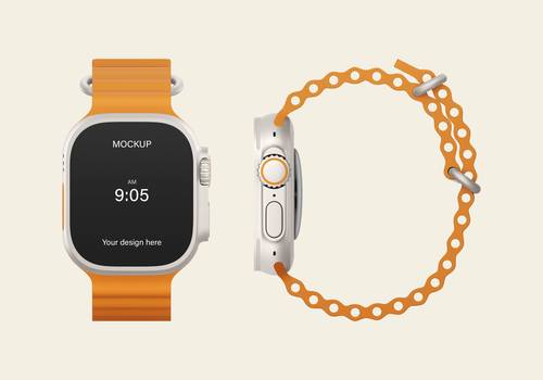 苹果智能手表PS样机模板 - PNG派