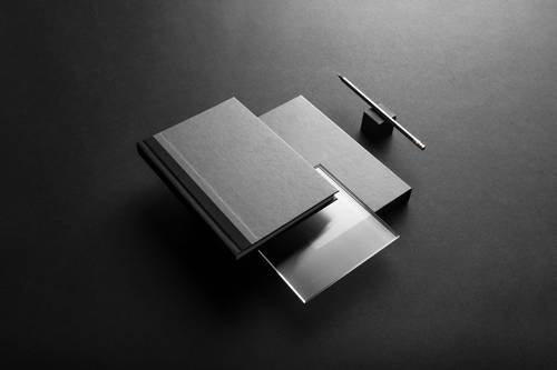 黑色简约VI样机办公品牌展示PS样机模板 - PNG派