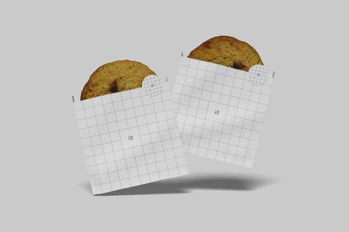 零食纸袋、曲奇饼干包装PS样机模板 - PNG派