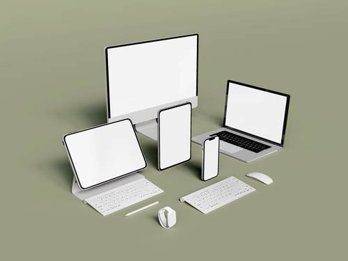 电脑手机移动设备展示PS样机模板 - PNG派