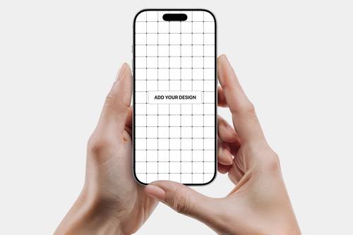 手拿 iphone 16 pro max PS样机模板 - PNG派