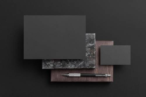 黑色系品牌VI样机展示PS模板 - PNG派