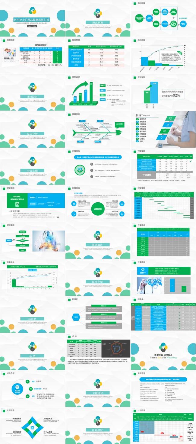 护理医疗品管圈PPT模板 - PNG派