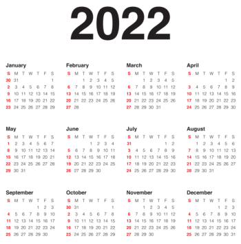 2022年日历 - PNG派