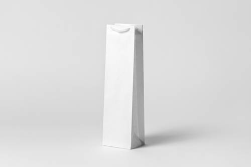 单瓶葡萄酒瓶和手提袋PS样机模板 - PNG派