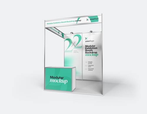 室内外展览展位PS样机模板 - PNG派