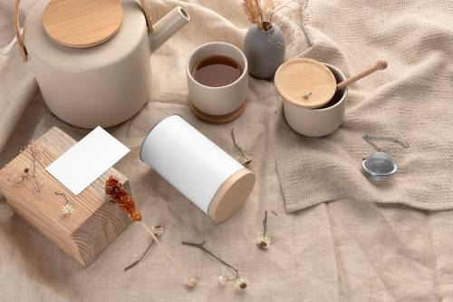 茶叶品牌VI样机贴图PSD模板 - PNG派