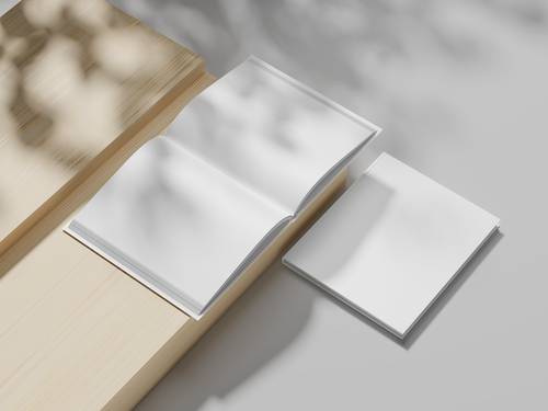 硬壳书籍书本封面PS样机模板 - PNG派
