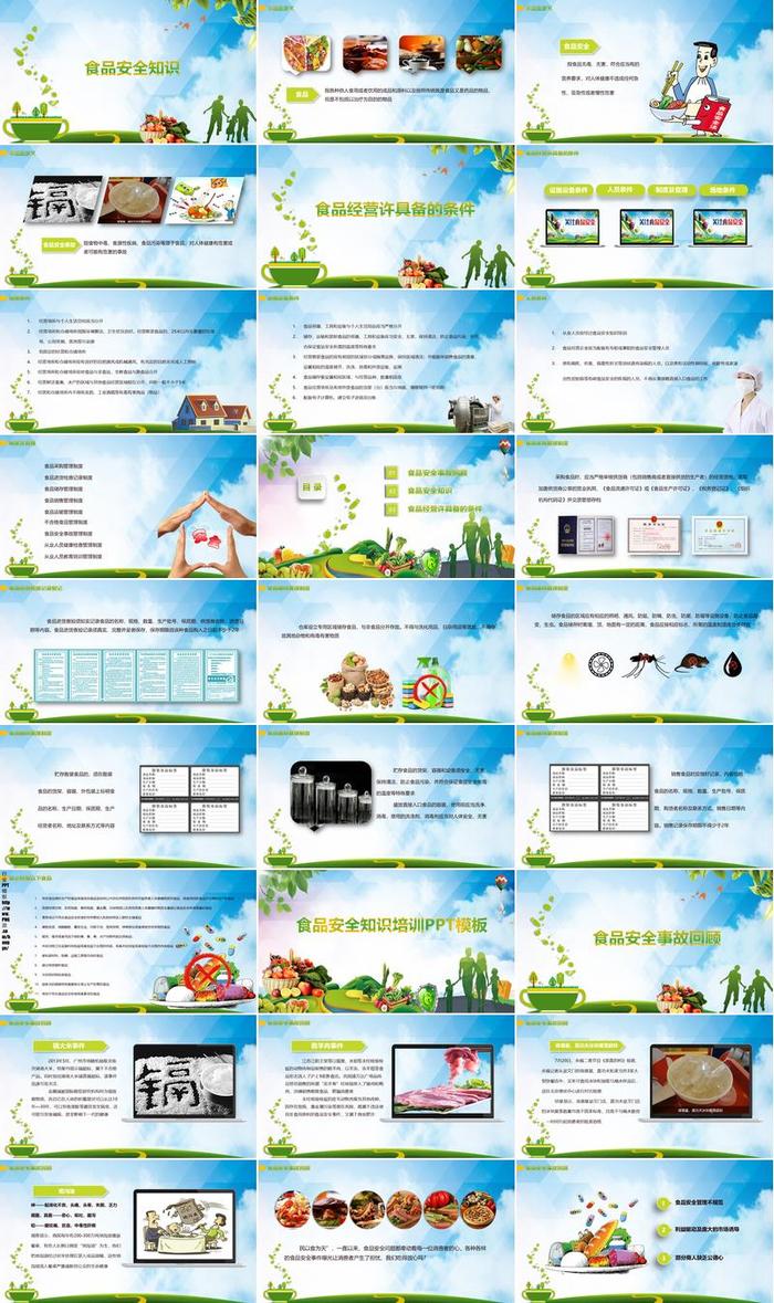 食品安全知识培训PPT模板 - PNG派