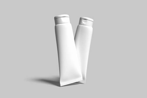 洗护美妆类产品的软管包装PS样机模板 - PNG派