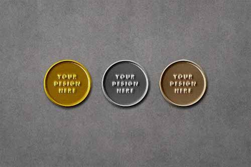 金属徽章PS样机模板 - PNG派