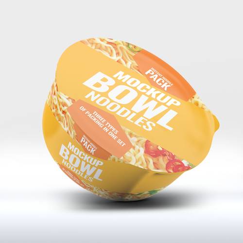 大碗面桶装方便面包装PS样机模板 - PNG派