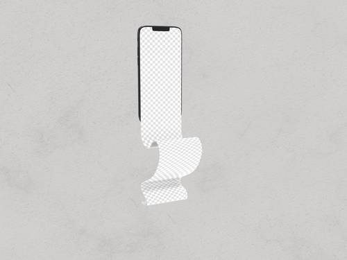 手机溢出长滚动屏幕PS样机模板 - PNG派